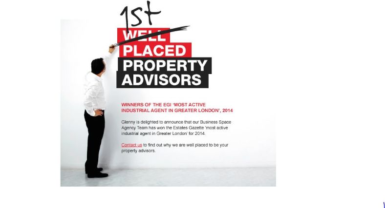 Glenny ranked most active industrial agent in Greater London 2014
